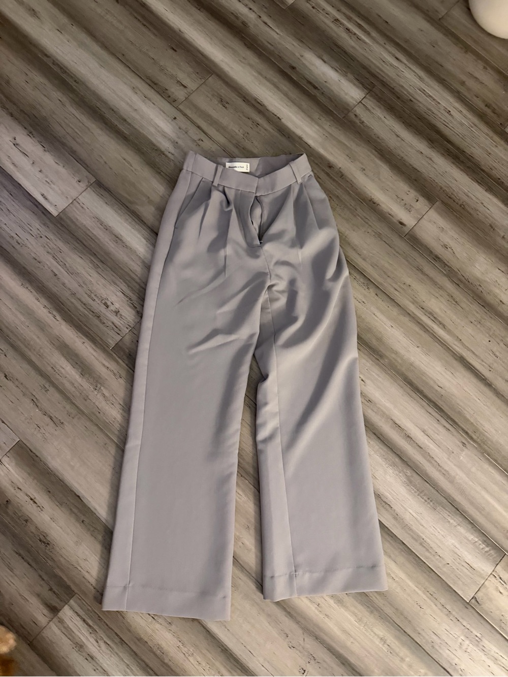 Abercrombie & Fitch Light Gray High-Rise Trousers